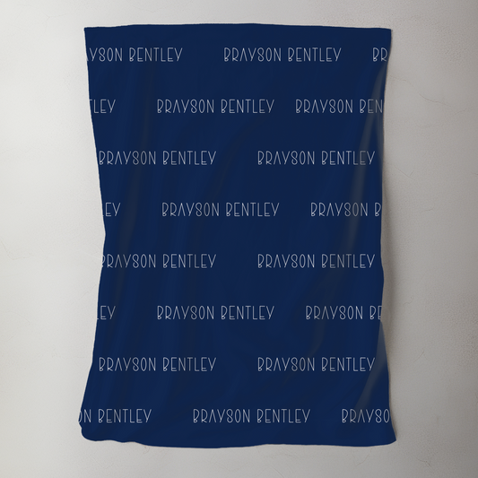 Custom Name Blanket - Modern Navy