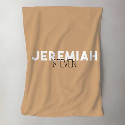 Custom Name Baby Blanket - Camel