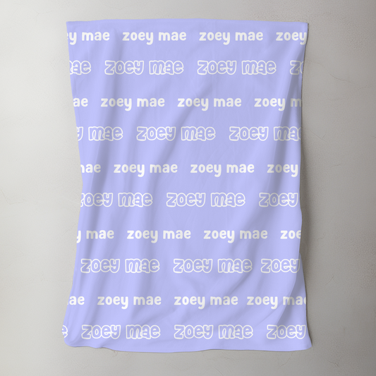 Custom Name Blanket - Purple Preppy