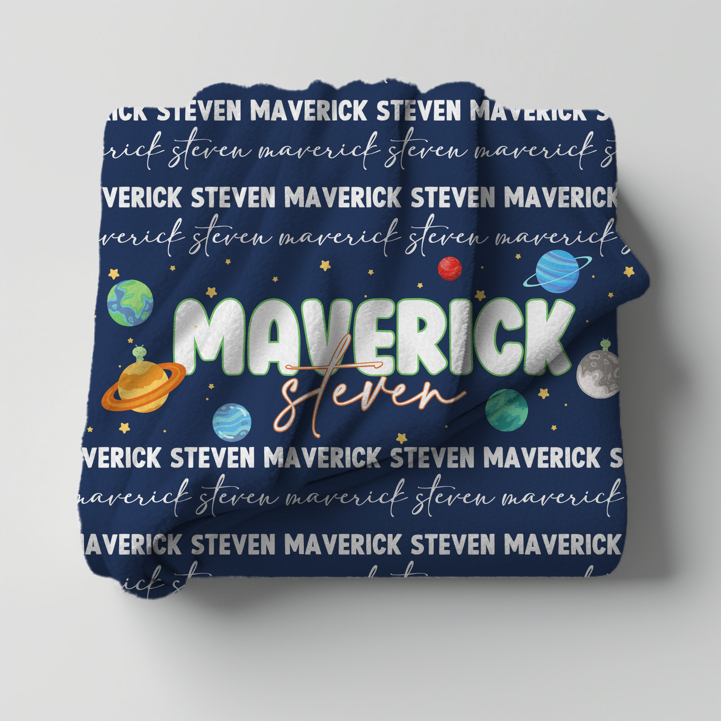 Custom Name Baby Blanket - Outer Space