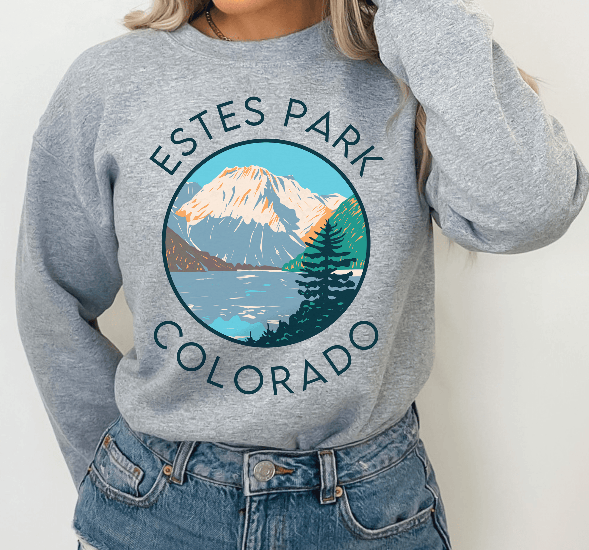 Estes Park Colorado Crewneck Sweatshirt - BentleyBlueCo