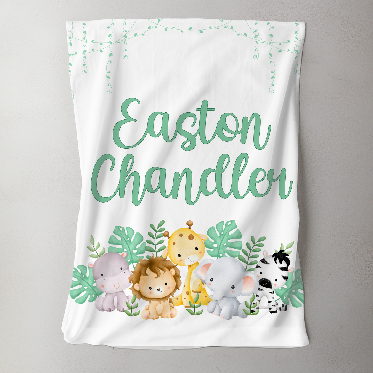 Custom Name Baby Blanket - Jungle