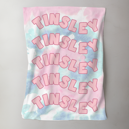 Custom Name Baby Blanket - Tie Dye