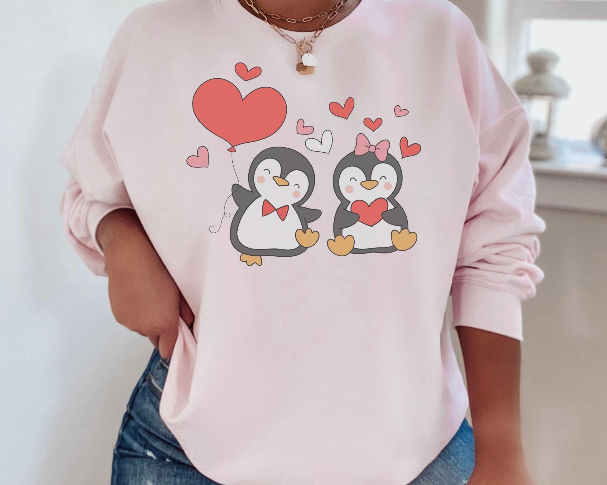 Penguin Valentines Day Sweatshirt - BentleyBlueCo