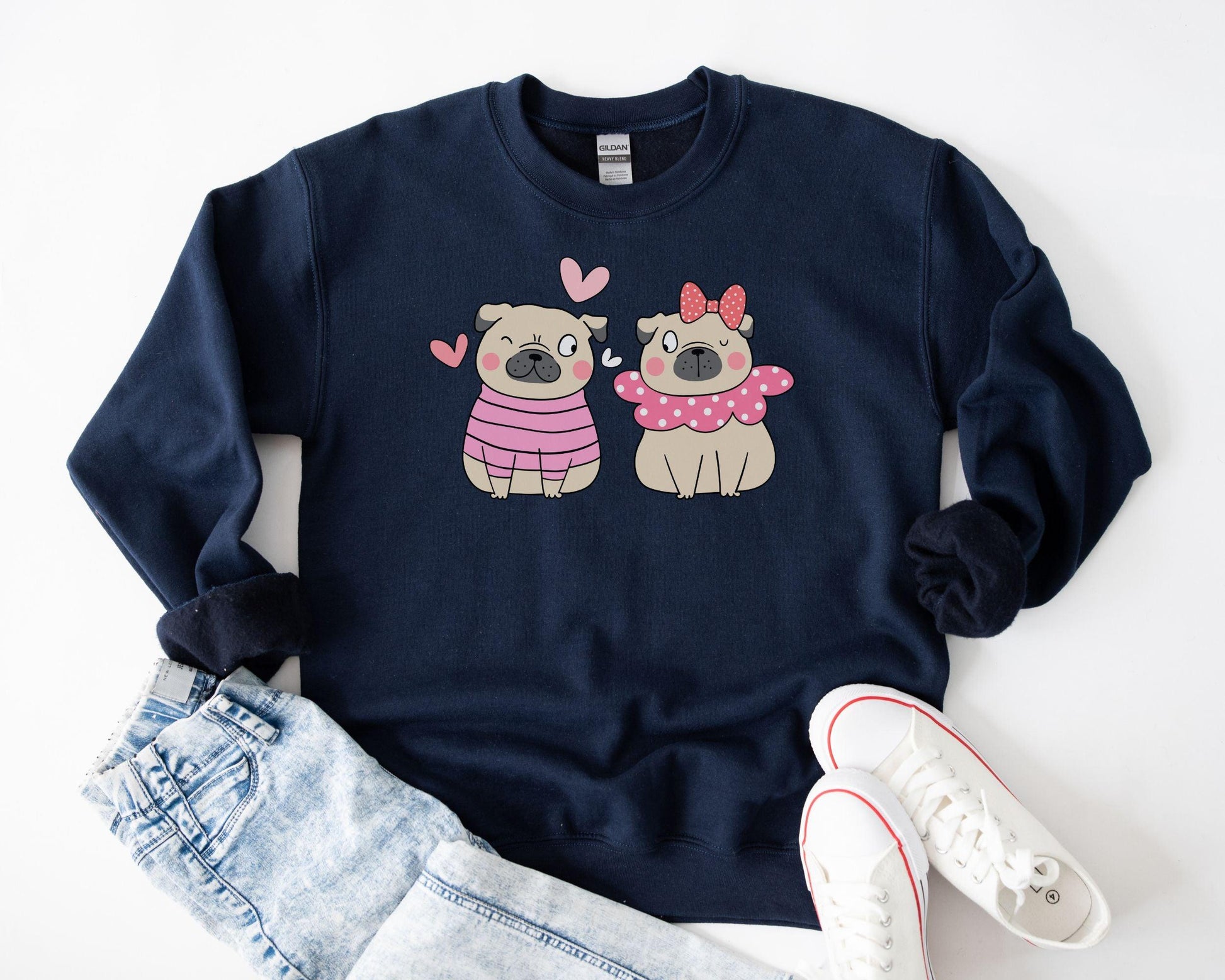 Pug Love Sweatshirt - BentleyBlueCo