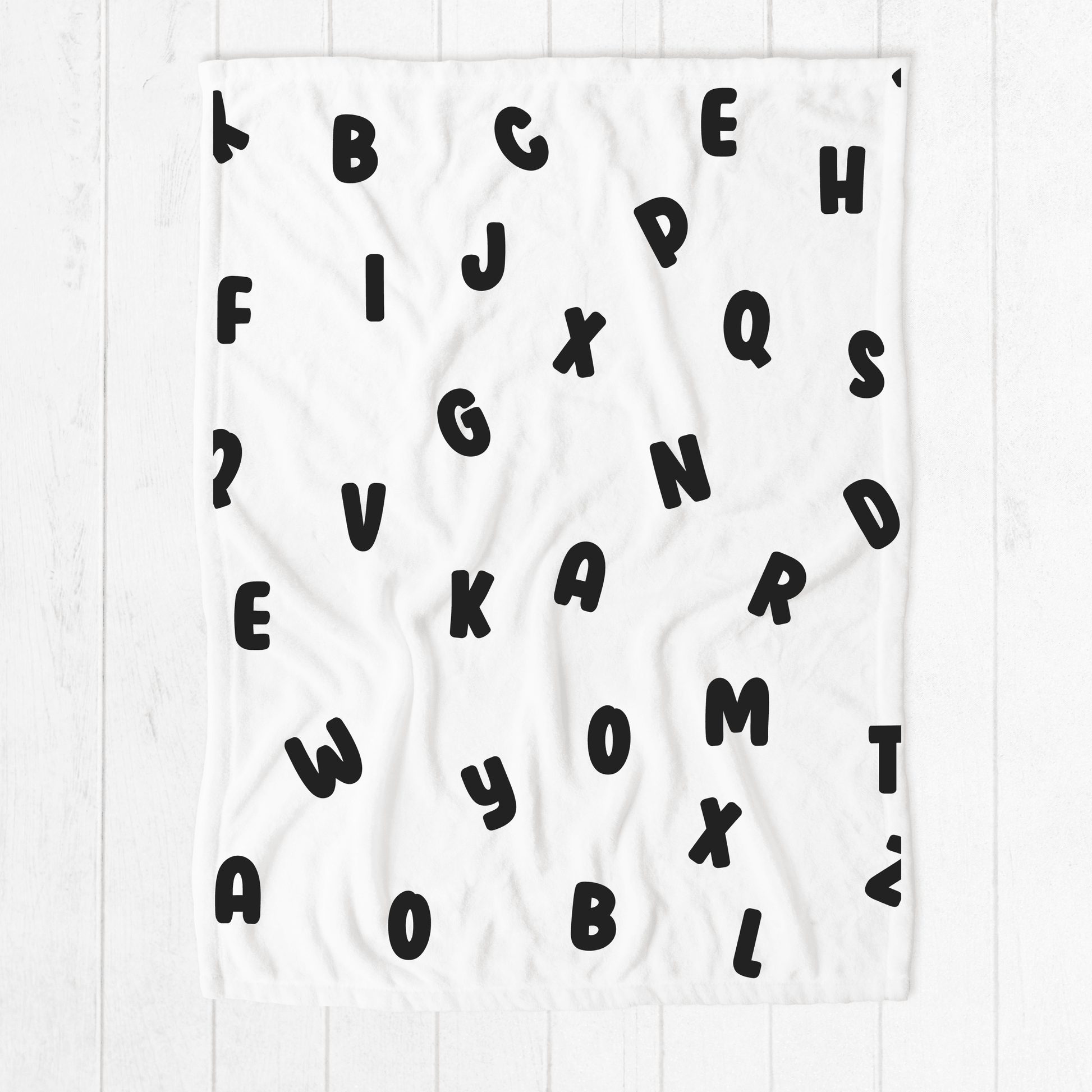 Alphabet Blanket - Black and White - BentleyBlueCo