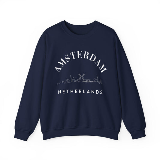 Amsterdam Netherlands Crewneck - BentleyBlueCo