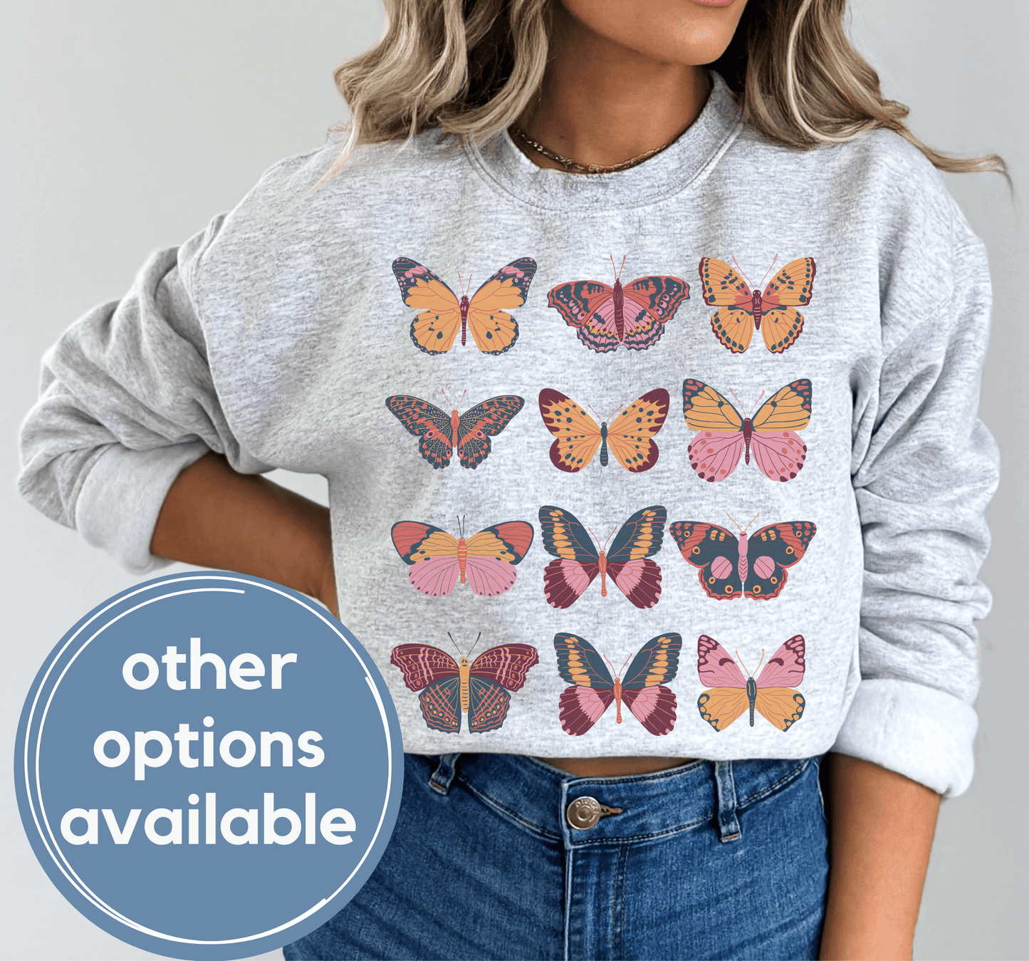 Boho Butterfly Cottage Core Sweatshirt - BentleyBlueCo