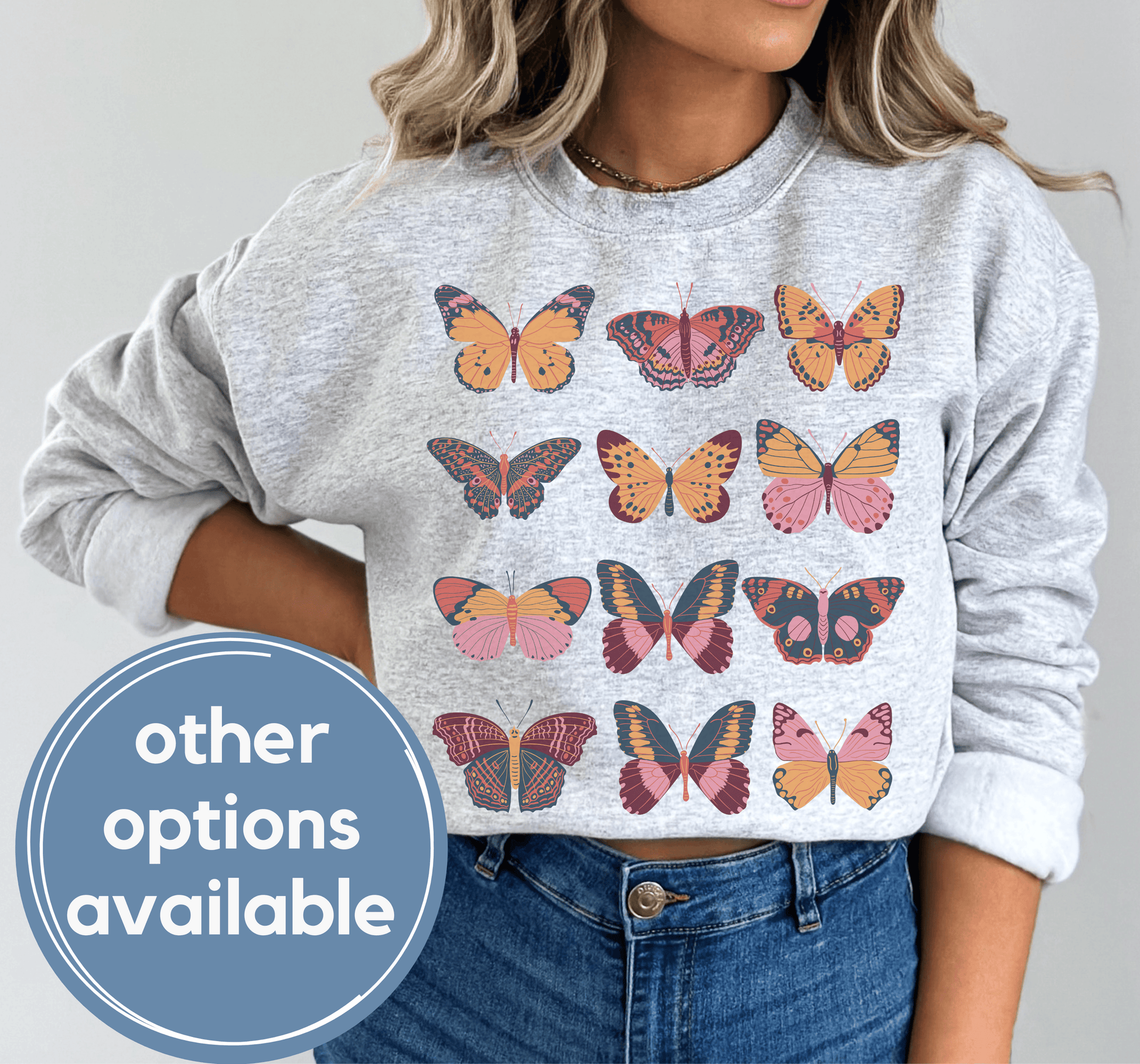 Boho Butterfly Cottage Core Sweatshirt - BentleyBlueCo