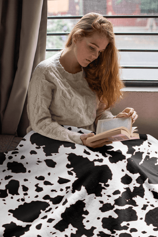 Cow Print Plush Blanket - BentleyBlueCo