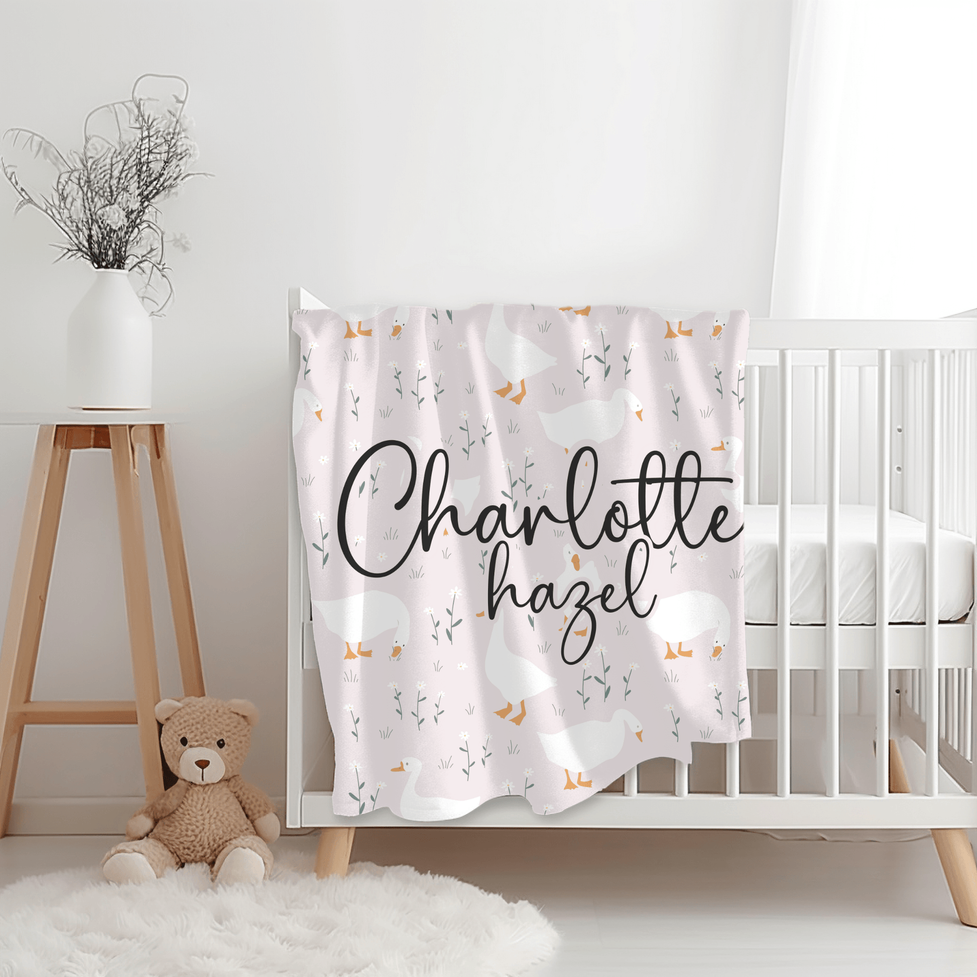 Custom Name Blanket - Charlotte Goose - BentleyBlueCo