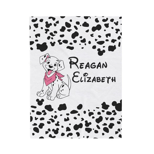 Custom Name Blanket - Dalmatian Girl Puppy - BentleyBlueCo