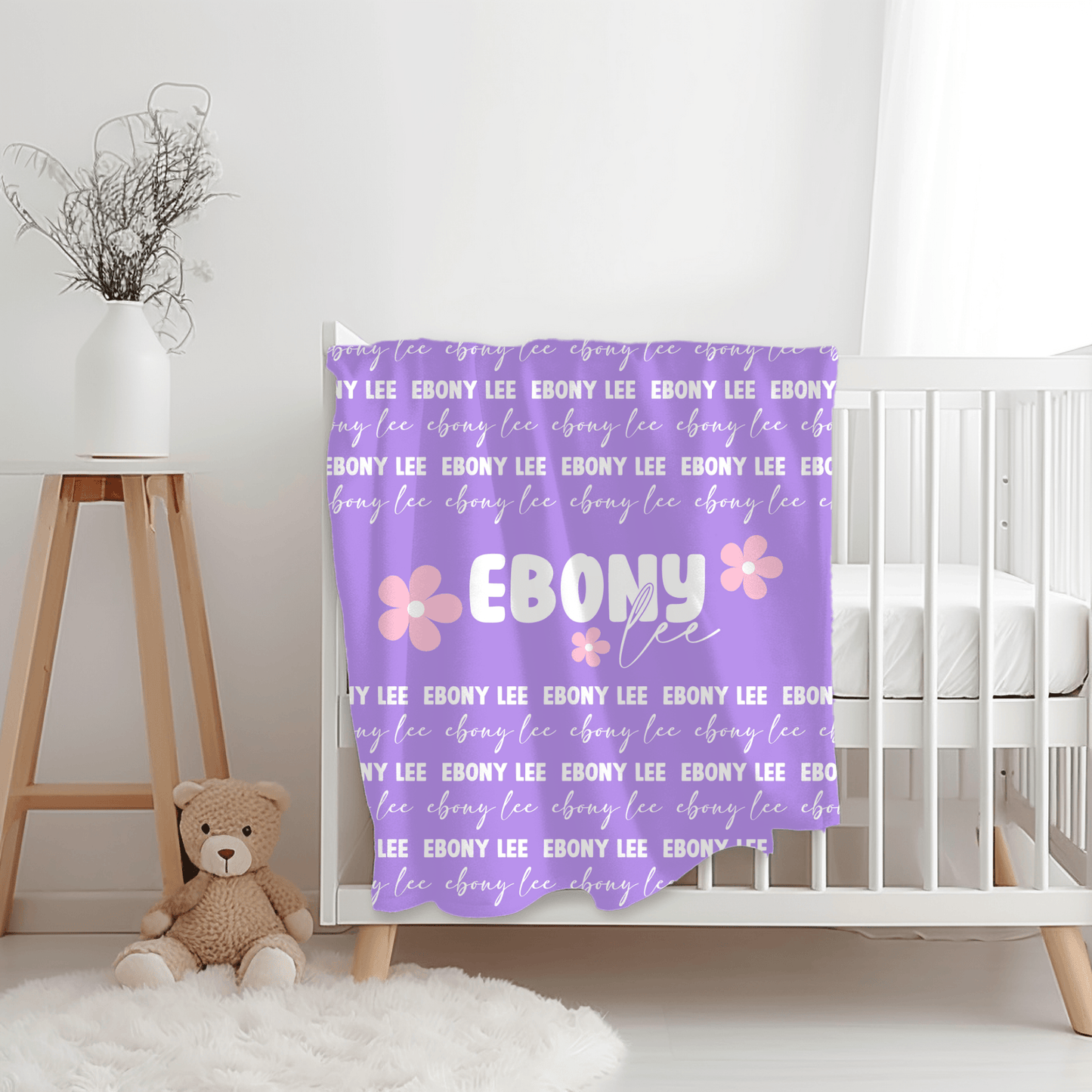 Custom Name Blanket - Pink and Purple - BentleyBlueCo