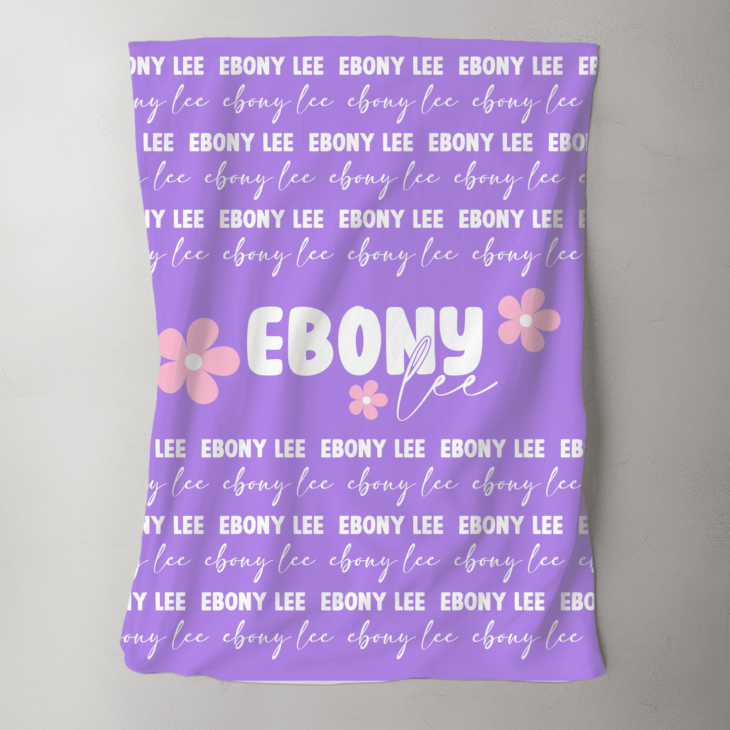 Custom Name Blanket - Pink and Purple - BentleyBlueCo