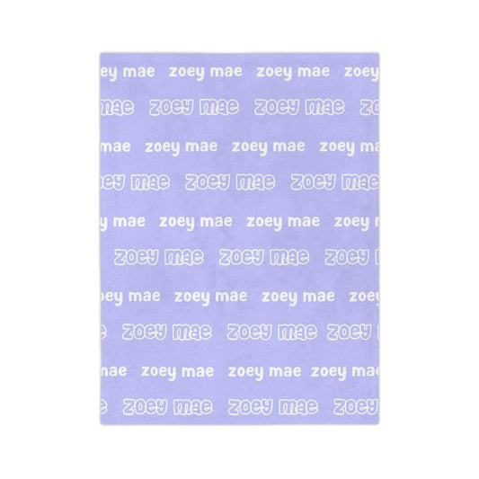 Custom Name Blanket - Purple Preppy - BentleyBlueCo