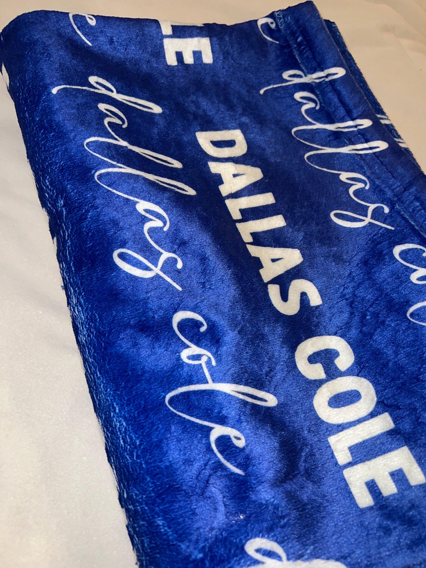 Custom Name Blanket - Royal Blue - BentleyBlueCo