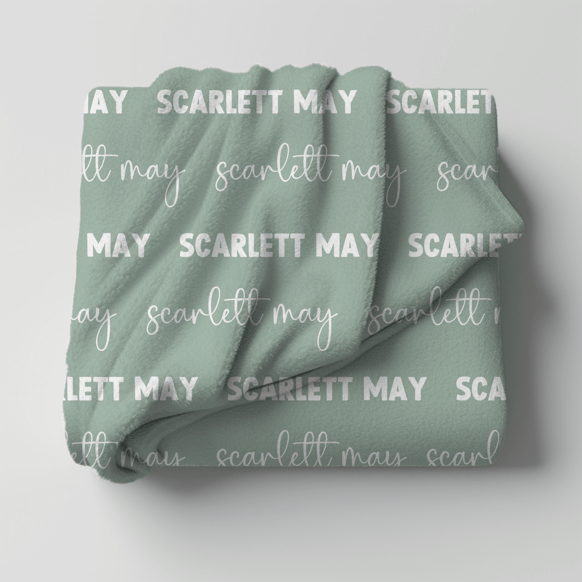 Custom Name Blanket - Sage Green - BentleyBlueCo