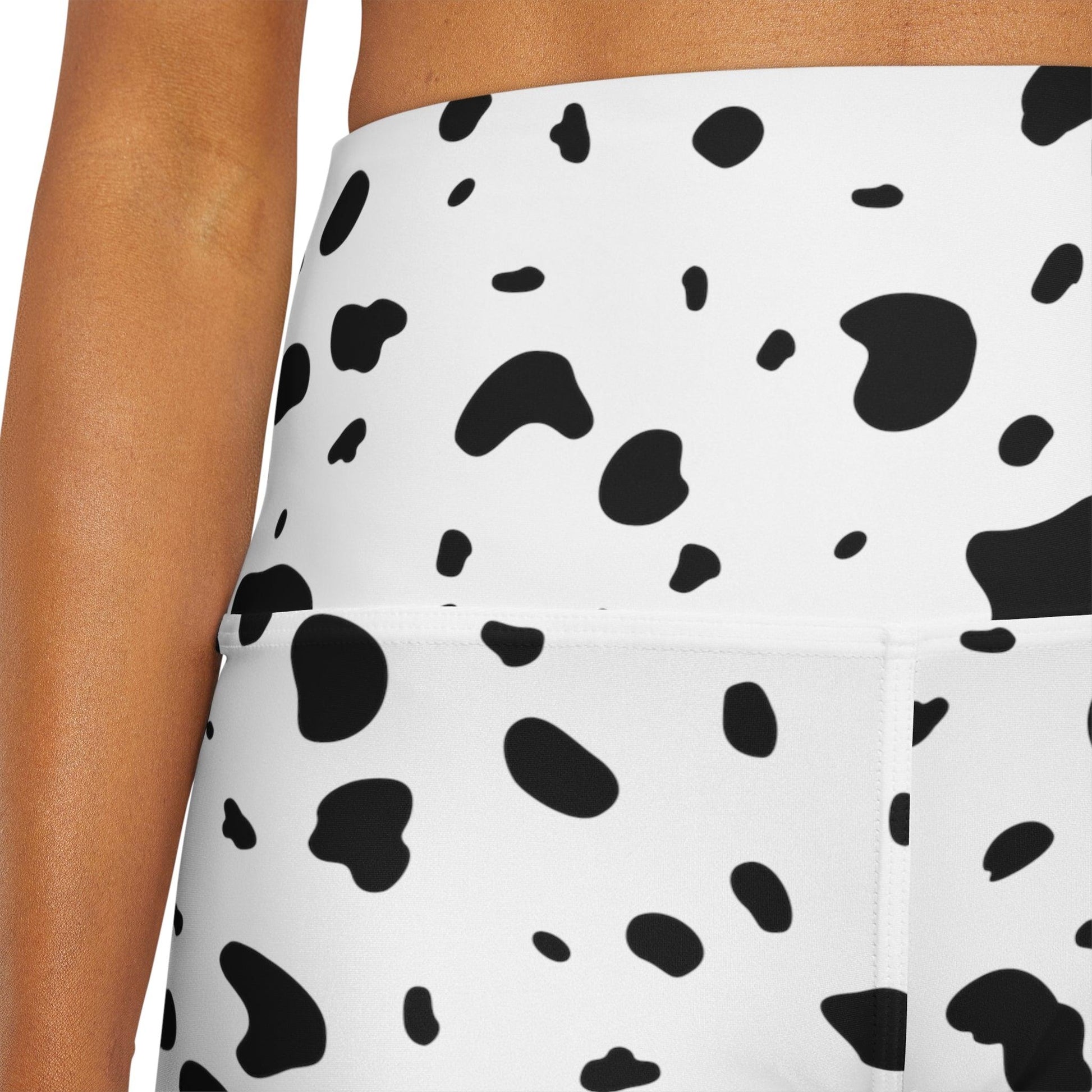 Dalmatian Print High Waisted Yoga Shorts - BentleyBlueCo