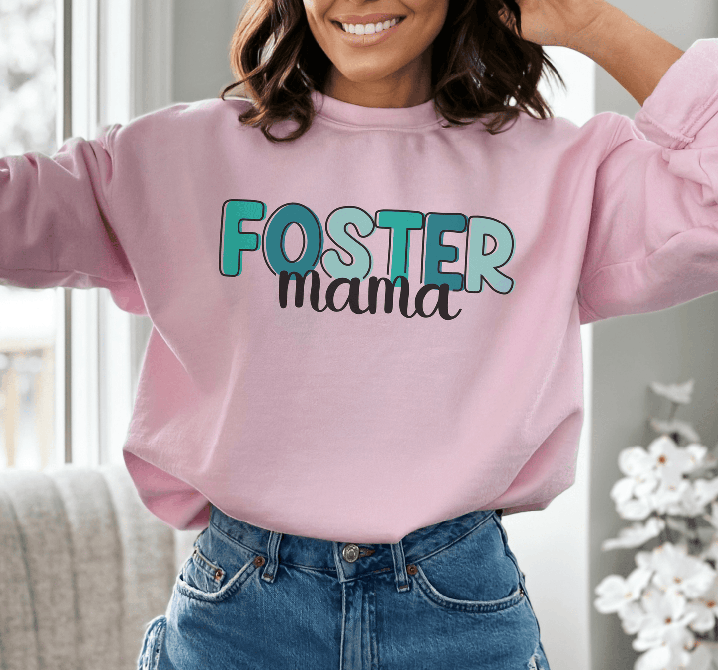 Foster Mama Crewneck Sweatshirt - BentleyBlueCo