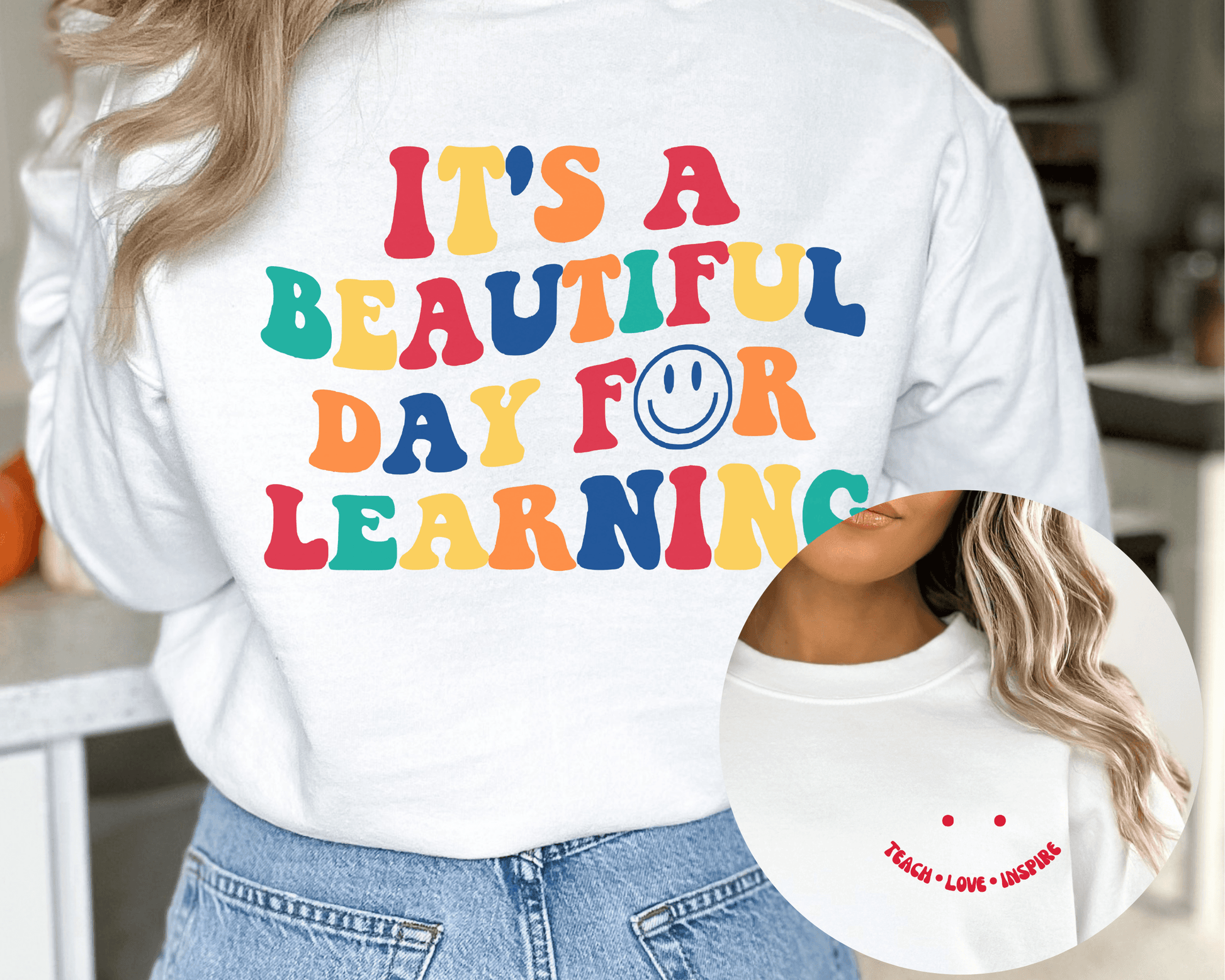 It's a Beautiful Day for Learning Crewneck Sweatshirt - BentleyBlueCo