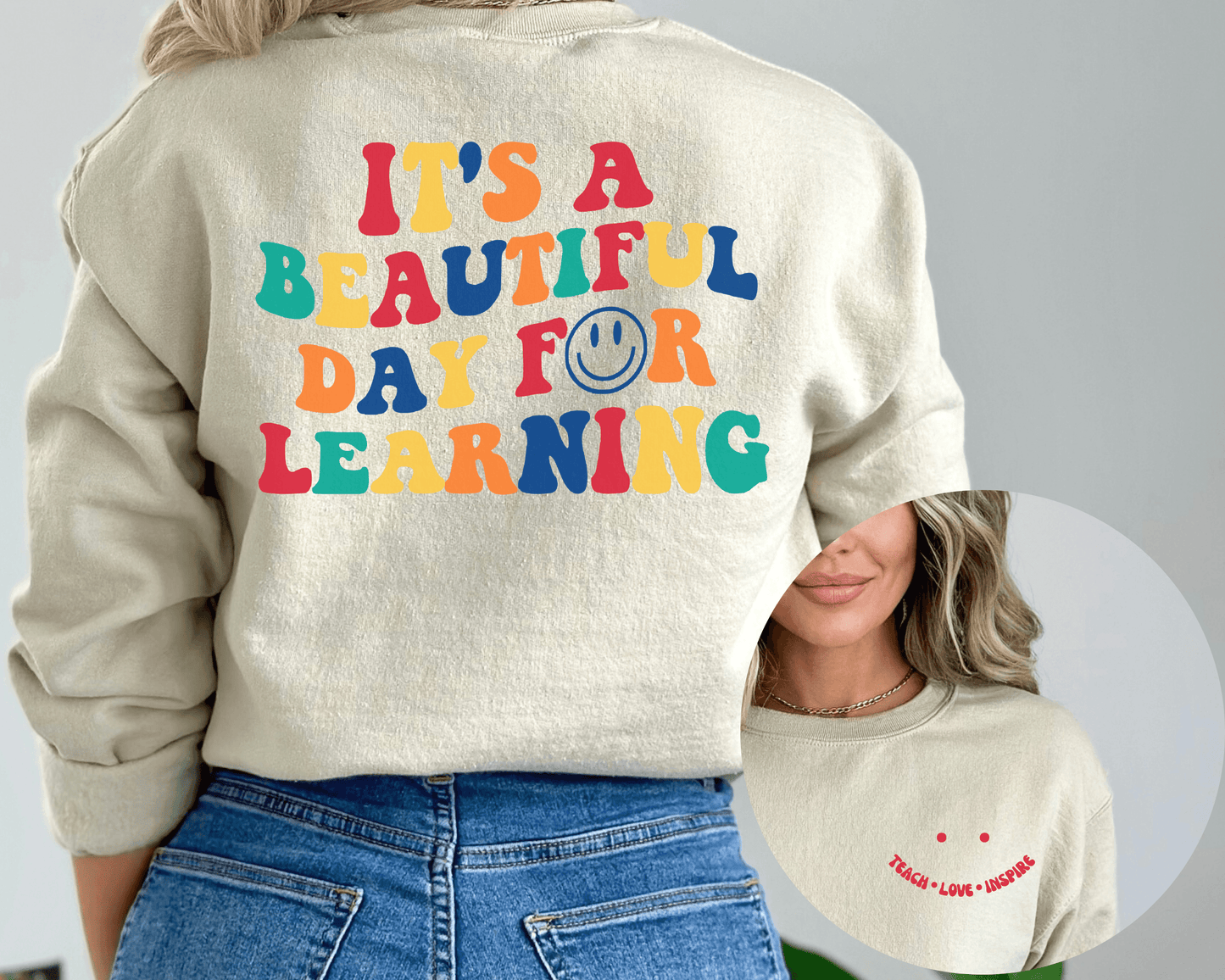 It's a Beautiful Day for Learning Crewneck Sweatshirt - BentleyBlueCo