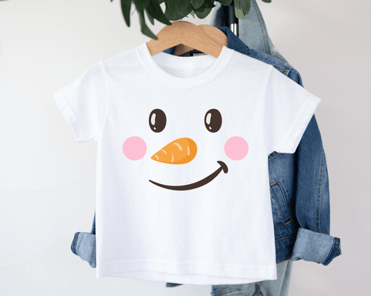 Kids Snowman Face T-shirt - BentleyBlueCo