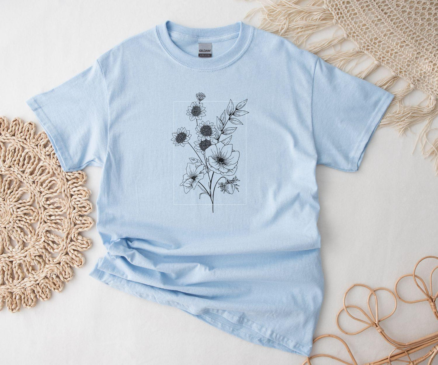 Minimalist Floral Bouquet Shirt - BentleyBlueCo