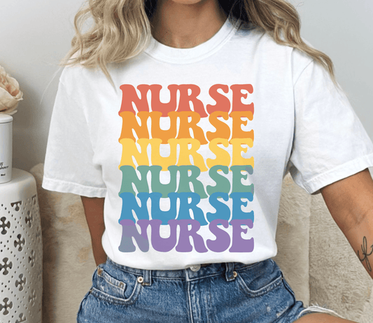 Rainbow Nurse T-shirt - BentleyBlueCo