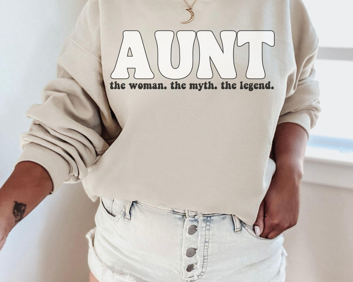 The Myth - The Legend Aunt Sweatshirt - BentleyBlueCo