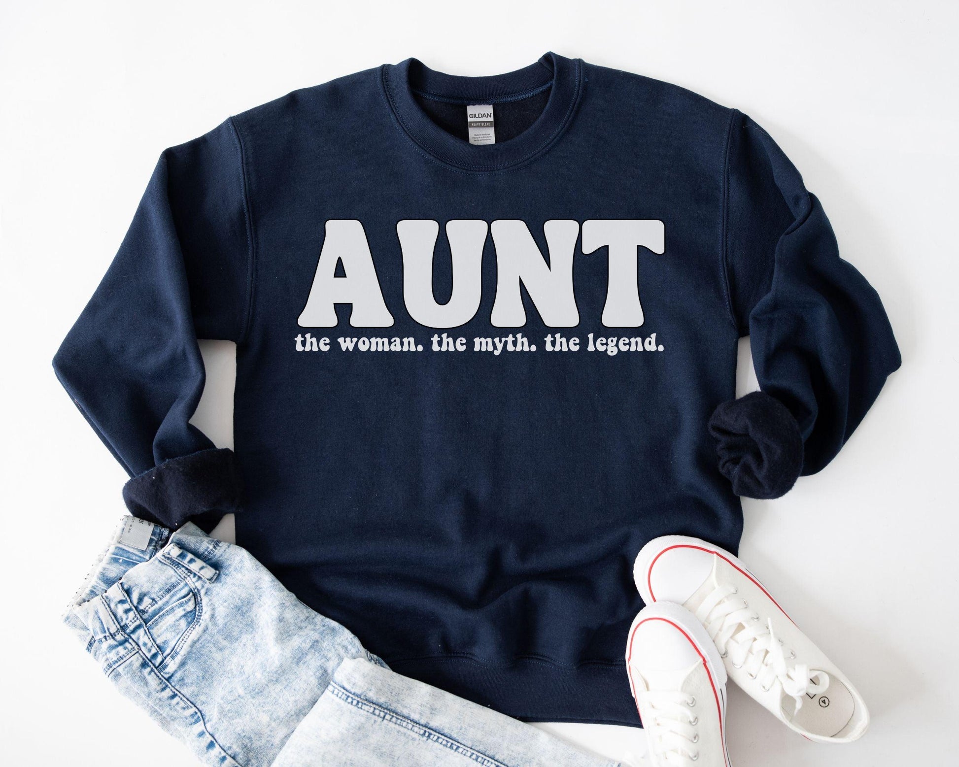 The Myth - The Legend Aunt Sweatshirt - BentleyBlueCo