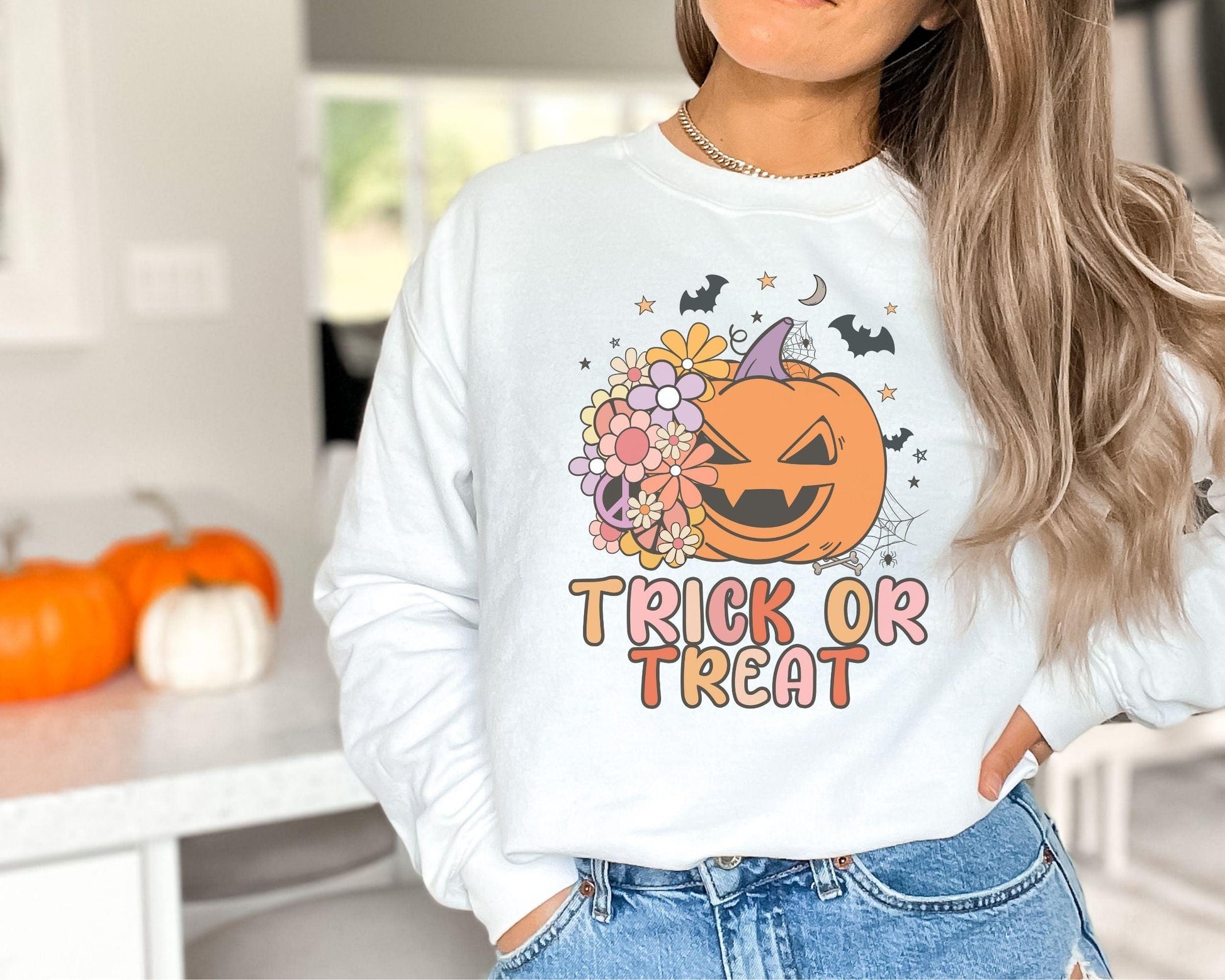 Trick or Treat Pumpkin Crewneck - BentleyBlueCo