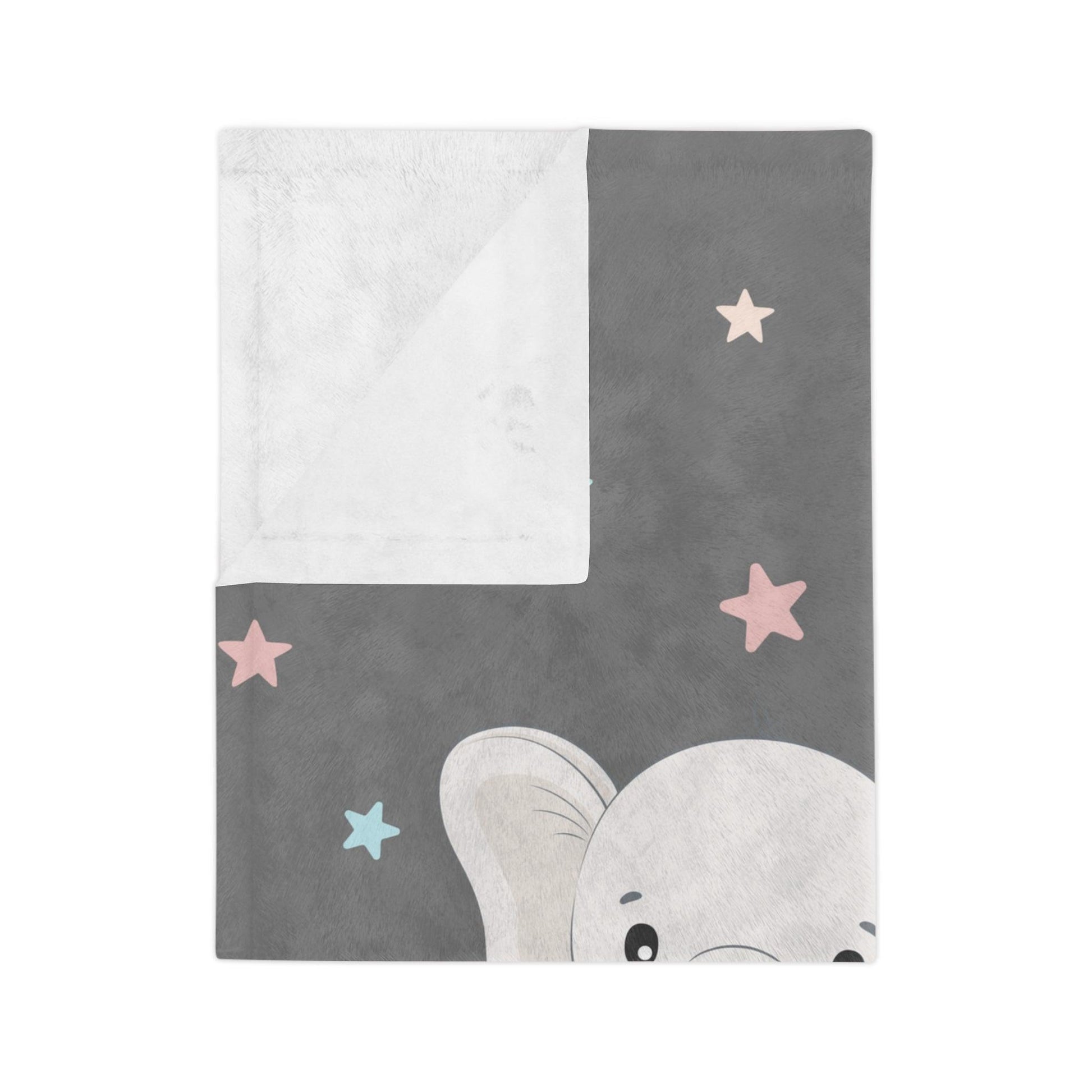 Baby Elephant Moon and Stars Blanket - BentleyBlueCo
