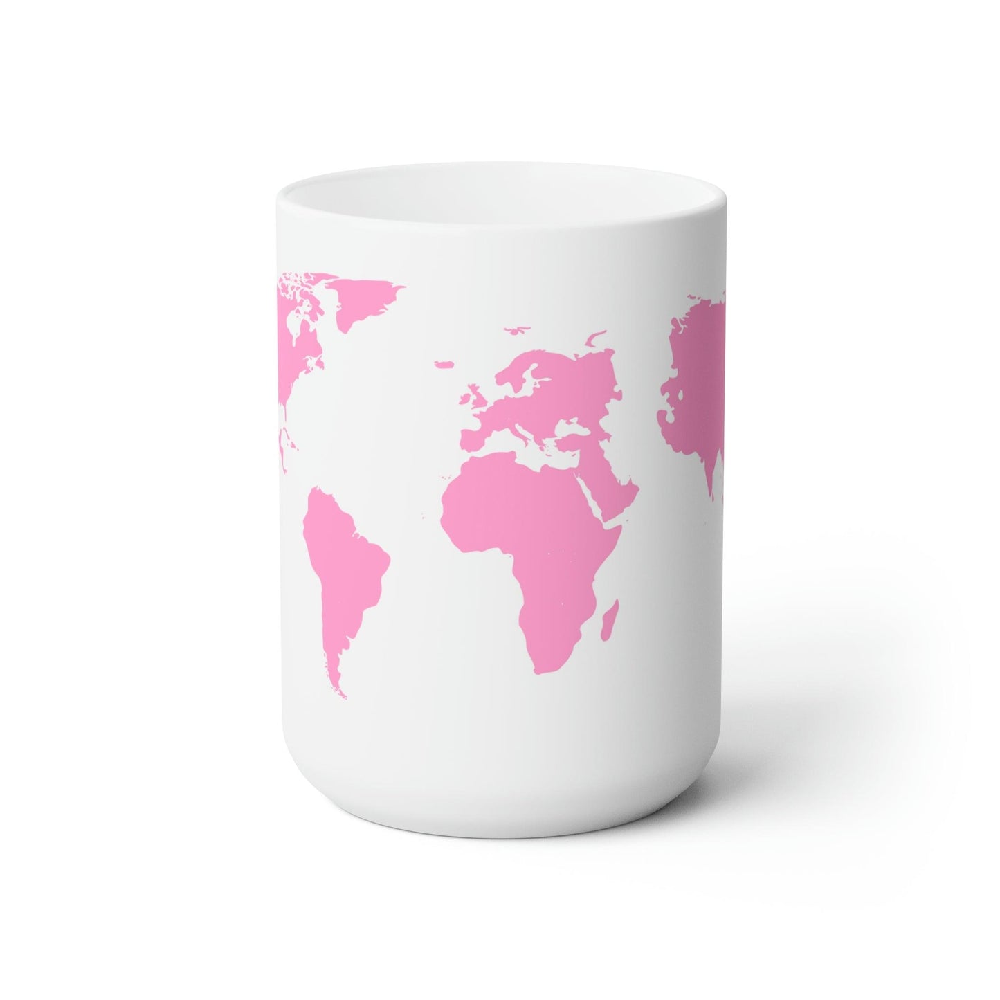 Pink world map atlas coffee mug - BentleyBlueCo